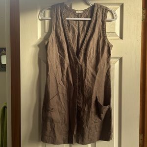 100% Linen long vest, medium,